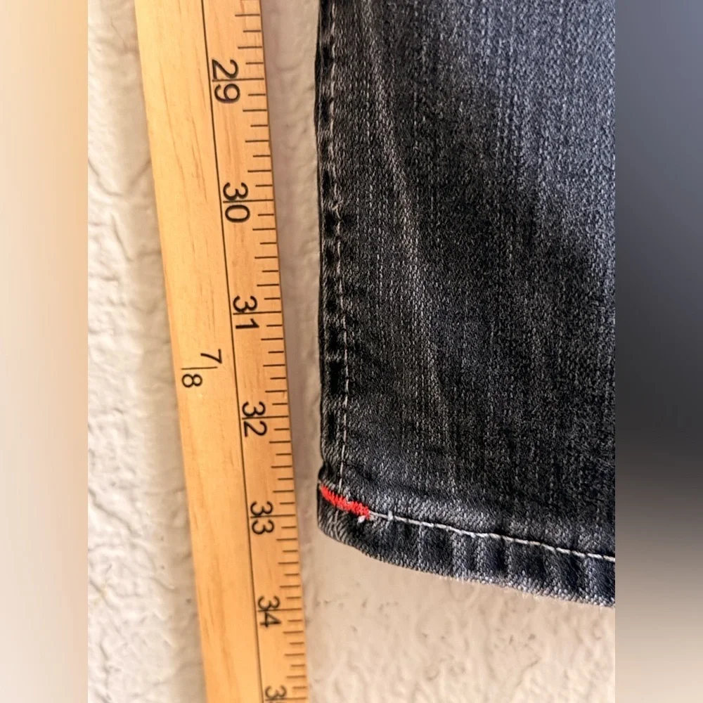 True Religion Skinny Moto Stitch Jeans Mens Black 34 W & 33 L